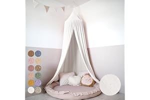 lilimaus Baldachim do pokoju dziecięcego ze złotą aplikacją, w 12 kolorach, baldachim ze 100% bawełny, muślinu, dla dziewcząt i chłopców, jako dekoracja do łóżeczka dziecięcego, przytulny kącik