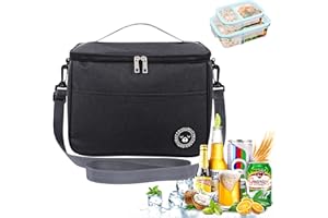 Mecctuck Borsa Termica 13L, Borsa Pranzo Impermeabile e Portatile con Tracolla Regolabile per Ufficio, Scuola, Barbecue, Escursionismo