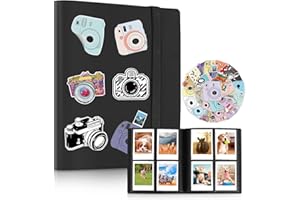 AMIMY Mini album fotografico con 160 tasche per foto da 5,1 x 7,6 cm, compatibile con Fujifilm Mini Film/Kpop (nero)