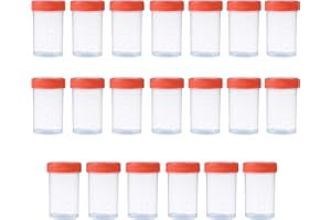 LATRAT Contenedor Sellado de orina Taza de muestreo de plástico de 60 ml taza de orina con tapón de rosca adecuado para adultos 20 piezas para uso médico de laboratorio