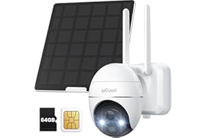 ieGeek 4G LTE Cellular Security Camera Outdoor with SIM Card, Solar No WiFi Wireless CCTV Camera Systems, 2K 360° PTZ Battery Camera, Color Night Vision, Motion Detection, Siren Light