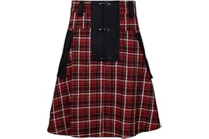 Yolimok MOVERV Falda Escocesa para Hombre Falda Medieval Vintage Punk Gothic Tradicional Highland Combat Kilt Escocesa Vestido Tierras Altas Tradicional Hombres Kilt Falda Escocesa Scottish Skirt