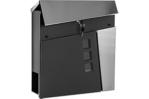 STILISTA Cassetta Postale - con Serratura, da Parete, Esterno, in Metallo, Moderna, a Muro, Scomparto per Riviste, Modello a Scelta - Buca della Posta, per Lettere, Portagiornali