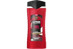 Lynx Fine Fragrance Collection Cherry Spritz Premium Body Wash Shower Gel for 12 hours of freshness, infused with a cherry, red apple & amber scent 400 ml