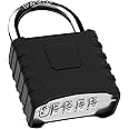Zenora Heavy Duty Padlocks with Code 52mm 4 Digit Specially Designed Combination Padlock Outdoor Padlock Weatherproof with Hardened Steel Shackle, Ideal for Doors, Garage, Gym & Fences