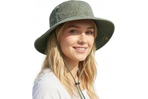 Zylioo Chapeau Safari Homme Grande Taille XL/XXL/3XL UPF50+ Coton Lavé à Large Bord pour Randonnée, Pêche, Escalade, Camping
