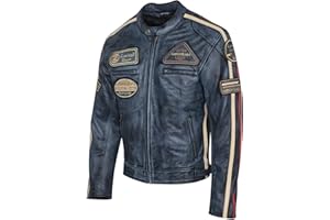 PRO FUTURE Aspirdex - Chaqueta de piel para hombre, estilo vintage Custom & Café Race, estilo Harley