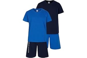 NORTH EAST Boys 2 Pack Short Pyjamas Nightwear PJ Sets Twin Pack 9 10 11 12 13 14 15 16 Years