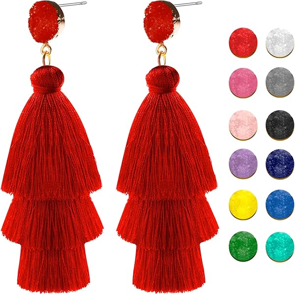 Orecchini stile etnico Boho Orecchini con nappe in argento