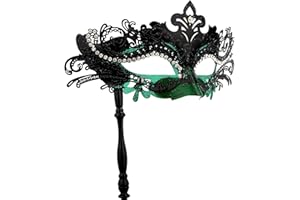 Hoshin Masquerade Mask with Stick, Mardi Gras Deecorations Venetian Masks for Womens