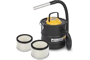 BESTPRICE Powerplus POWX3013 - Aspirador de cenizas con motor de 1600 W, 20 litros, práctico y ligero, para chimenea, barbacoa, horno, boquillas de aspiración de aluminio