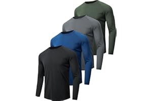 miijoory Herren Langarmshirt T-Shirts,Atmungsaktiv SchnellTrockened Langarm Sportshirt,UV Schutz Funktionsshirt Laufshirts,Gym Running Tops Outdoor Workout Fitness Oberteil für Männer Multipack