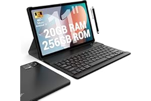 FASTWD Tablet 11 Pulgadas Android 13,2024 Newest Tablet con 4G LTE y 5G WiFi,20GB RAM+256GB ROM/ 9580 mAh /2000 * 1200 incell FHD/Widevine L1/Face ID/GPS/BT 5.0/TÜV/GMS/Tablet con Teclado,Negro
