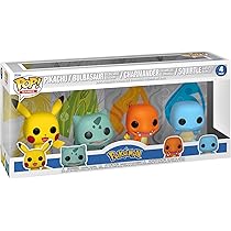 Funko POP! Games: Pokemon - Starters - 4 Pack - Pikachu - Squirtle