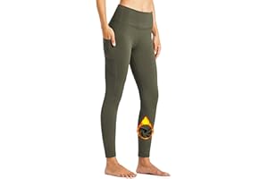 Libin Leggings Térmicos Mujer Invierno Mallas Deporte Impermeable de Leggings Forrados Yoga Pantalones Trekking con Bolsillos