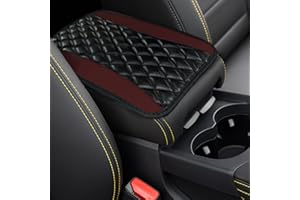 deemars Cuscino per Console Centrale Dell'auto, Copri Bracciolo Della Console, 12,6" x 7,5" Bracciolo Box Mat Accessori Decorativi per Auto Adatti Alla Maggior Parte dei Veicoli (Borgogna)
