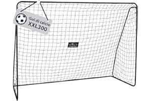 HUDORA Porta da calcio XXL - porta da calcio grande per bambini e adulti - resistente alle intemperie e stabile con rete fitta per casa - Porta da esterno per tempo libero e training