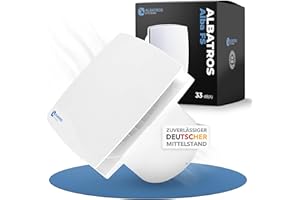 ALBATROS SYSTEMS Albatros Badlüfter 100mm mit Feuchtigkeitssensor und Timer - Alba FS - Extra Leise und Leistungsstark - Einfache Installation