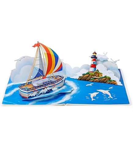 Liif Biglietto D'Auguri Pop-Up 3D Con Barca Da Pesca – Per Pensionamento, Festa Del Papà, Compleanno Uomo, Pescatore, Con Busta E Messaggio - 4