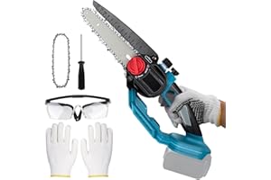 LMYDIDO Akumulatorowa piła łańcuchowa kompatybilna z akumulatorem litowym Makita 18 V, mini piła łańcuchowa 16 cali z bezszczotkowym silnikiem, do zastosowań w ogrodzie i pracach budowlanych (bez akumulatora,