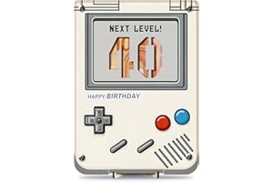 GLUCKGESCHENK XL 40 Geburtstag Frauen Männer Geldgeschenke Geburtstag, 40. Retro Spielekonsole aus Holz mit Grußkarten, Lustig Spiele Geschenk zum 40 Geburtstag Mann Frau - Next Level! 40