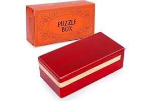 PANTSLINE Impossible Mystery Puzzle Box, Secret Opening Mechanism, Hidden Drawer Challenge (Red)