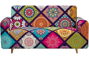 TREER-SHOP Treer Funda de sofá Extensible de 3 plazas con reposabrazos, Revestimiento de sofá Antideslizante, elástica y Universal, protección de sofá