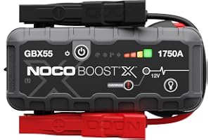 NOCO Boost X GBX55 1750A 12V UltraSafe Litium-Starthjälp, Boosterpaket, Bil Startbooster, Bärbar Powerbank Laddare och Startkablar för Bensinmotorer upp till 7,5L och Dieselmotorer upp till 5,0L