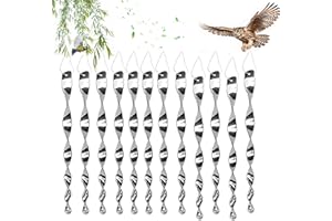 FYZSJWL Reflektierende Vogelschreck, 12 Stück 30 cm reflektierende Vogelabwehr Stäbe,Reflektierende Windspirale, für Vogelbalkon- und Gartendekoration Vogelschreck