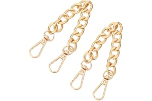 HARIENDNY 2 Pcs Gold Purse Strap Extender - 7.9 Inch Aluminum Flat Chain with Alloy Swivel Clasps for Handbags and Shoulder Bags