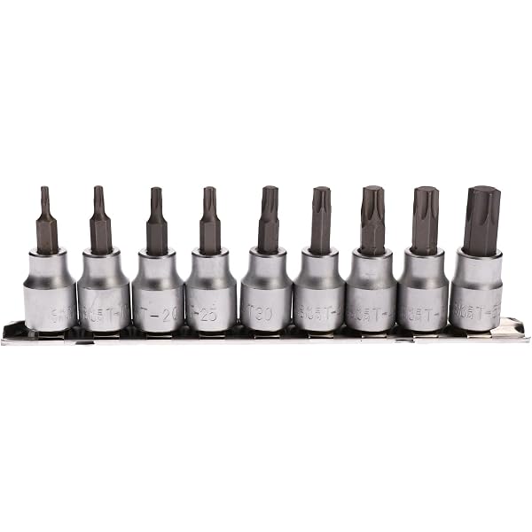 Bergen Torx Stecknüsse-Set – 11-teilig, T10 Bis T55, Für 1/4" Und 3/8" Antrieb – Chrom-Vanadium-Stahl