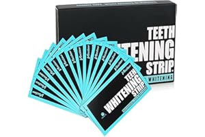 QIJIEFENCC 14 Pièces Bandes de blanchiment(7 Paires),Bande Blanchiment Dentaire,Blanchisseur de Dents,Formule non sensible,Saveur menthe,enlever rapidement taches