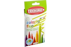 Fibracolor Colorito Fluo confezione 8 pennarelli con inchiostro fluorescente punta fine superlavabili
