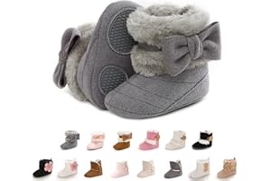 EDOTON Stivaletti Invernali con Bottoni Design per Bambini Fondo Morbido Antiscivolo Stivali da Neve Bambino Cotone Piatto Pelliccia Scarpe Calde