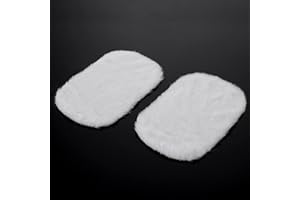 Cobee Miniaturowe dywany do domku dla lalek, 2 sztuki 1:12, domek dla lalek, mini miękki wełniany dywan, domek dla lalek, białe futrzane dywany, mini meble, akcesoria do domku dla lalek, zestaw do