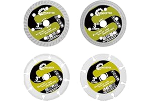Diamant Trennscheibe 75mm 4 Stücke Fliesen Trennscheibe/Holz Trennscheibe/Beton Trennscheibe/Metall Trennscheibe Porzellan Keramik Fliesen Weichmetall Kunststoff Laube 10mm Winkelschleifer SANLEETEK