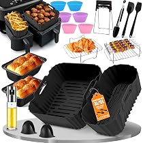 Accessori Per Philips Airfryer Dual Basket Serie 3000 – Set 24 Pezzi In Silicone E Acciaio – Include Inserti 6L+3L