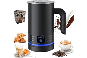 Bizcasa Montalatte Elettrico 4in1,Automatico Cappuccinatore 430ML,Rivestimento Antiaderente,Spegnimento Automatico,Silenzioso,Schiumalatte Caldo e Freddo Veloce per Cappuccino,Latte,Cioccolata Calda