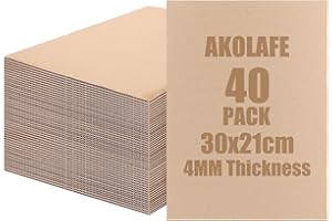 AKOLAFE Lot 40 inserts carton ondulé épais A4 emballage, envoi, arts et travaux manuels