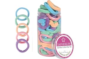 JASVERLIN mjuka hårband, sömlösa elastiska band 100 st | 4 cm hästsvansband, små tjocka tunna lockiga scrunchies, kvinnor fli