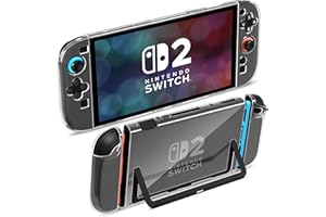 RSAquar Funda Transparente para Nintendo Switch 2 (2025) – Carcasa Protectora Slim con Agarre de TPU Suave y Parte Trasera de PC Duro – Antigolpes, Antirrayaduras