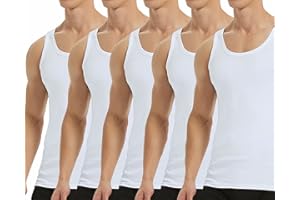 Falechay Débardeur Homme Lot de 5 Maillot de Corps 100% Coton Musculation Sport Maillot de Corps Toutes Les Tailles et Les Couleurs