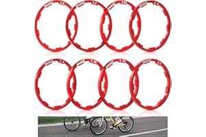UIHRLM 8PCS Bicycle Flywheel Hub Washer Spacer, Aluminum Alloy Bike Cassette Spacers with 7 Sizes, 1.0/1.5/1.85/2.0/2.18/2.35/2.5mm Bicycle Bottom Bracket Spacer Washer Gasket (Red)