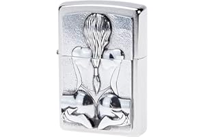 ‎ZIPPO Zippo Zapalniczka Sztormowa, Kneeling Girl, Szczotkowany Chrom, Emblemat, do Napełniania, Wielokrotnego Użytku, Odporna na Wiatr, Pudełko Prezentowe, Wyprodukowana w USA