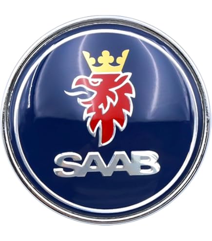 Emblème Arrière Saab 9-3 Cabriolet 1998-2003 - Badge Griffin Bleu 67mm - Remplacement OEM 5289897