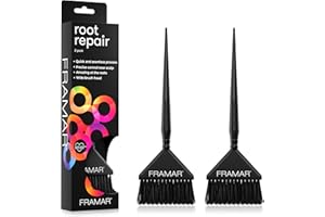 FRAMAR Set Pennelli Per Tintura Per Capelli - Pennello Per Tinta Per Capelli, Kit Per Decolorazione, Pennello Per Tinta Per Capelli Per Schiarente - Confezione Da 2 Nero