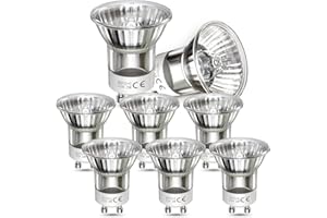Bonlux 35W GU10 Mini Bombillas Halogenas Blanca Cálida 2700K Regulable Bombilla 360 Lumen Bombilla Halógena 120°Ángulo de Haz Lampara para Lámparas de Lava AC 220-240V (8-Unidades)