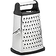 NAALSA - Turkey 4 Side Stainless Steel Professional Multi Purpose Grater Steel Handle Vegetable Chopper Slicer Kitchen Cutter, Shredder for Cheese & Vegetables 9 inch