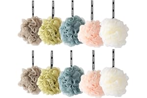 Bekith Pack of 10 Soft Bath Sponge Washing Sponge Massage Sponge Bath Ball in Great Colours for Body Shower