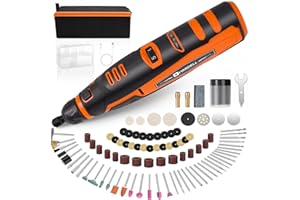 HARDELL Utensili Rotanti Multifunzione, 12V Mini Trapano a Batteria con 6 Velocità Regolabil e 94 Accessori per Taglio, Incisione, Foratura, Lucidatura, Smerigliatura, Levigatura, Fai da te